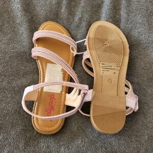 NWT Jellypop "penny" rhinestone pink adjustable strap sandals girls sz 2